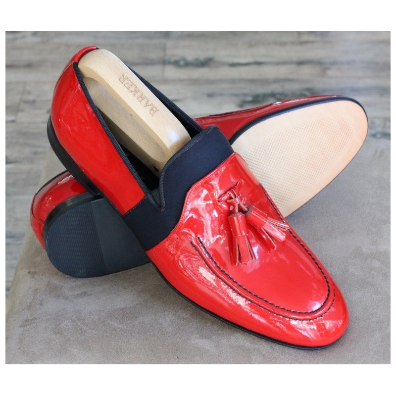 Morissette 32588 red patent tassel loafer