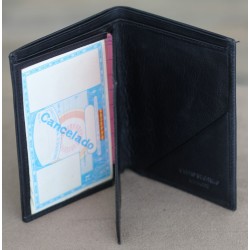 Spanish black leather wallet 4813