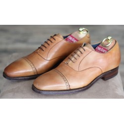 J699-27 Cheaney Factory Clearance 5 eye brown punched cap oxford