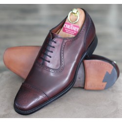 J699-29 Cheaney Factory Clearance 5 eye burgundy semi brogue oxford