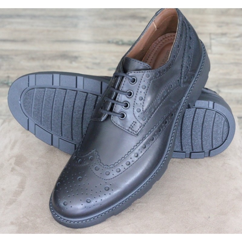 Hotter Falcon black brogue/wing-tip