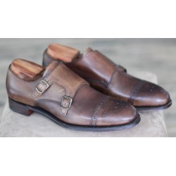 Cheaney Specials J1599-14 brown semi brogue double monk
