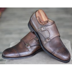 Cheaney Specials J1599-14 brown semi brogue double monk