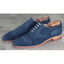 Cheaney Specials J1299-14 blue suede 5 eye semi brogue