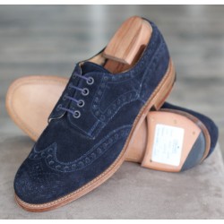 Cheaney Specials J1299-21 navy blue suede 4 eye brogue derby