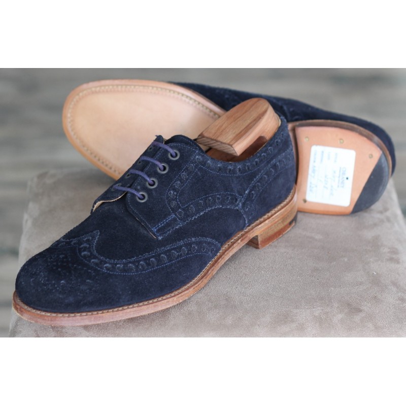 Cheaney Specials J1299-21 navy blue suede 4 eye brogue derby Cheaney Specials J1299-21 navy blue suede 4 eye brogue derby