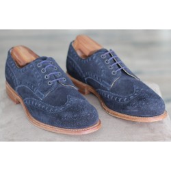 Cheaney Specials J1299-21 navy blue suede 4 eye brogue derby