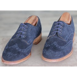 Cheaney Specials J1299-21 navy blue suede 4 eye brogue derby