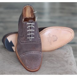 Cheaney Specials J1299-23 brown suede 5 eye semi brogue oxford