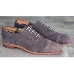 Cheaney Specials J1299-23 brown suede 5 eye semi brogue oxford