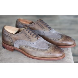 Cheaney Specials J1299-36 brown calf/grey suede 5 eye brogue