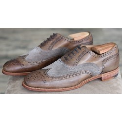 Cheaney Specials J1299-36 brown calf/grey suede 5 eye brogue