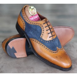Cheaney Specials J1299-58 brown/navy blue 5 eye spectator brogue