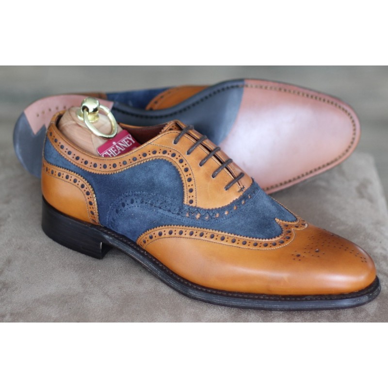 Cheaney Specials J1299-58 brown/navy blue 5 eye spectator brogue Cheaney Specials J1299-58 brown/navy blue 5 eye spectator brogue