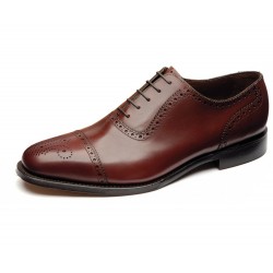Loake Strand burgundy 5 eye semi brogue oxford