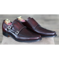 Barker Specials B1599-47 burgundy twin seam double monk