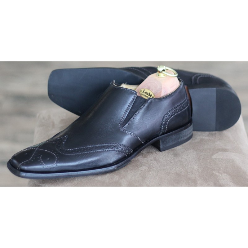 Loake *Factory Clearance L699-1 black brogue slip on Loake *Factory Clearance L699-1 black brogue slip on